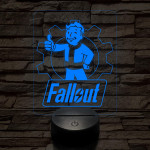 Fallout 7 színű 3D led lámpa