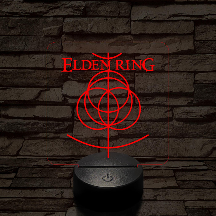 Elden Ring logó 7 színű 3D led lámpa