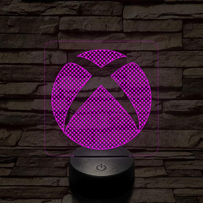 Xbox logó jel  7 színű 3D led lámpa