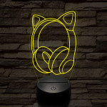 Gamer macskafüles fejhallgató 7 színű 3D led lámpa