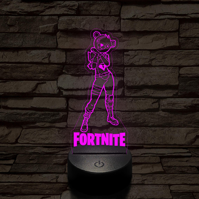 Fortnite Cuddle Team Leader 7 színű 3D led lámpa