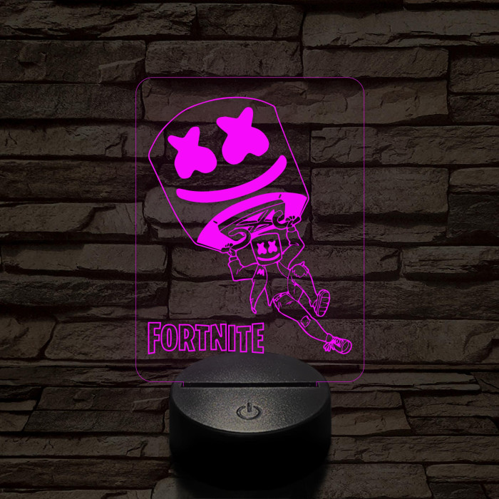 Fortnite Marshmello 7 színű 3D led lámpa