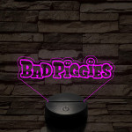 Angry Birds - BadPiggies logo felirat 7 színű 3D led lámpa