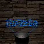 Angry Birds - BadPiggies logo felirat 7 színű 3D led lámpa