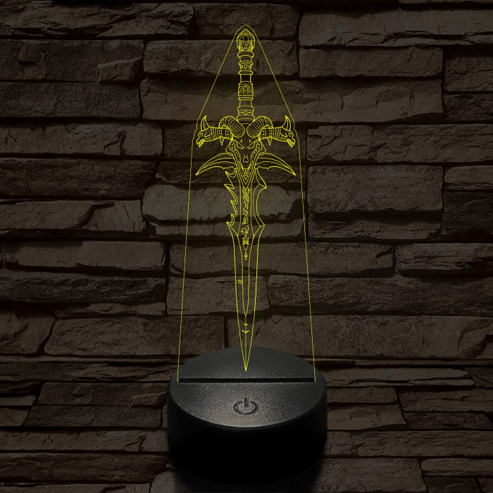 World of Warcraft ősi jégkard 7 színű 3D led lámpa