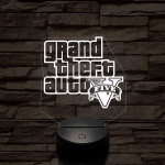GTA V logo 7 színű 3D led lámpa
