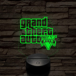 GTA V logo 7 színű 3D led lámpa