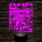 GTA V 7 színű 3D led lámpa