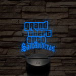 GTA San Andreas logo 7 színű 3D led lámpa