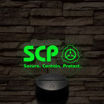 SCP logo 7 színű 3D led lámpa