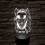 SCP-1471 Skull dog 7 színű 3D led lámpa