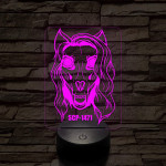 SCP-1471 Skull dog 7 színű 3D led lámpa