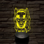 SCP-1471 Skull dog 7 színű 3D led lámpa
