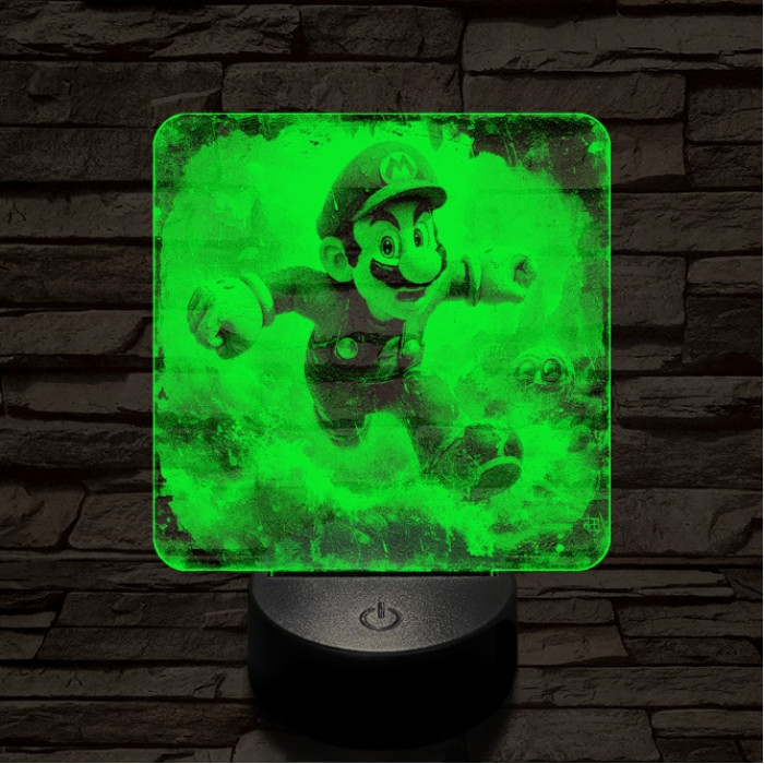 Super Mario futás 7 színű valósághű 3D led lámpa