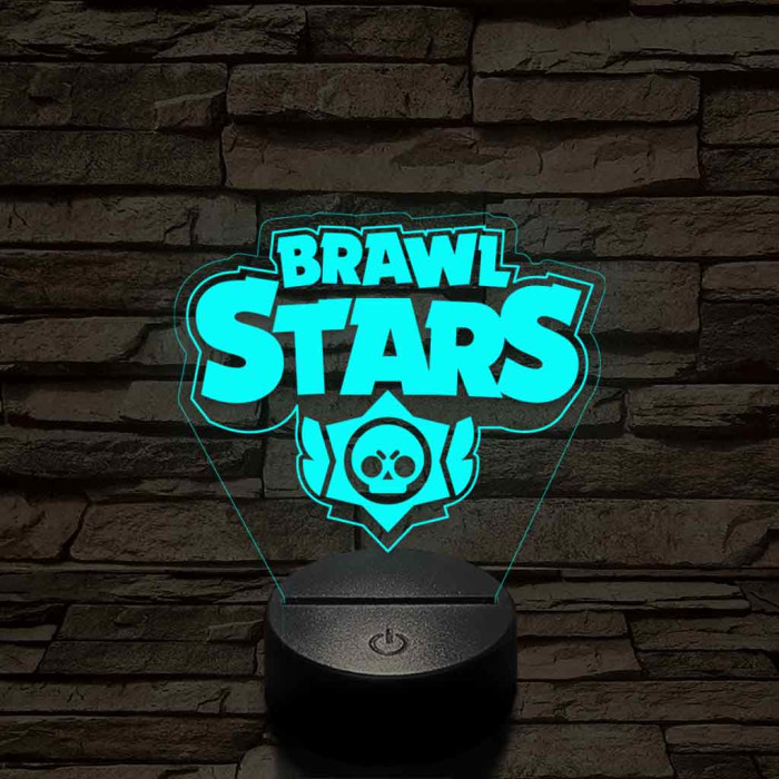 Brawl Stars logo 7 színű 3D led lámpa