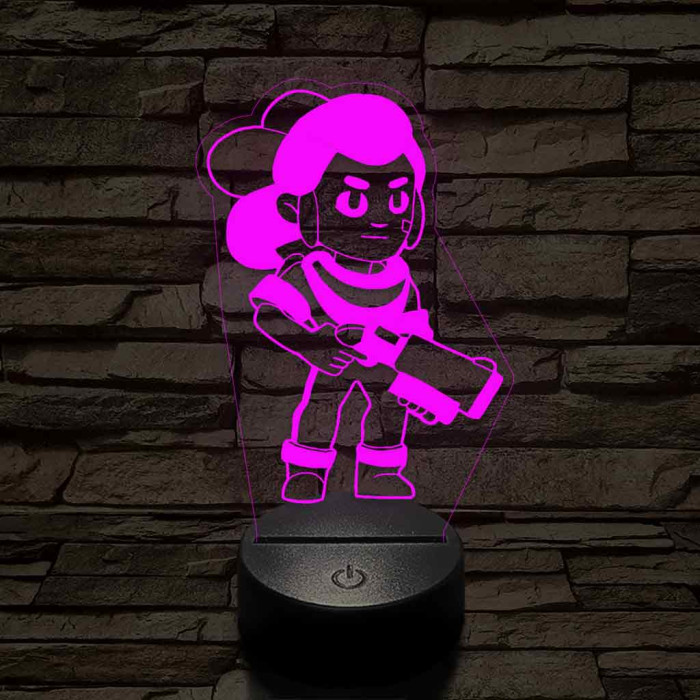 Brawl Stars Shelly  7 színű 3D led lámpa
