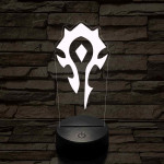 World of Warcraft Ork Horda jel 7 színű 3D led lámpa