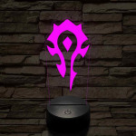 World of Warcraft Ork Horda jel 7 színű 3D led lámpa