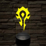 World of Warcraft Ork Horda jel 7 színű 3D led lámpa