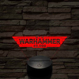Warhammer logo 7 színű 3D led lámpa