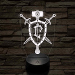 World of Warcraft Lordaeron jele 7 színű 3D led lámpa