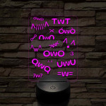 Anime UwU 7 színű 3D led lámpa