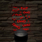Anime UwU 7 színű 3D led lámpa