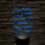 Anime UwU 7 színű 3D led lámpa
