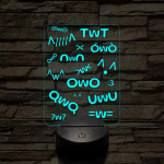 Anime UwU 7 színű 3D led lámpa