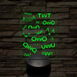 Anime UwU 7 színű 3D led lámpa