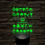 Overwatch karakterek 7 színű 3D led lámpa