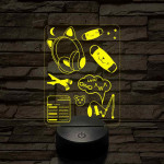Streamer cuki montázs 7 színű 3D led lámpa