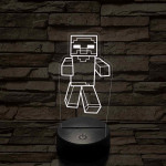 Minecraft zombi 7 színű 3D led lámpa