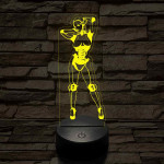 Robot lány 7 színű  3D led lámpa