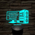 Személyre szabott gamer setup 3D illúzió led lámpa - egyedi gravírozható játéklogókkal és névvel