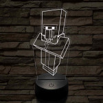 Minecraft Falusi 7 színű 3D led lámpa