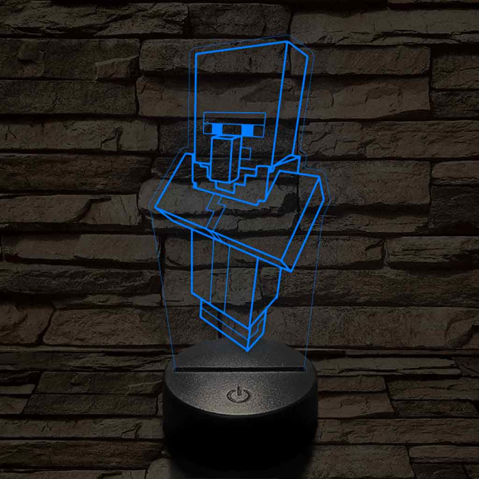 Minecraft Falusi 7 színű 3D led lámpa