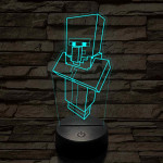 Minecraft Falusi 7 színű 3D led lámpa