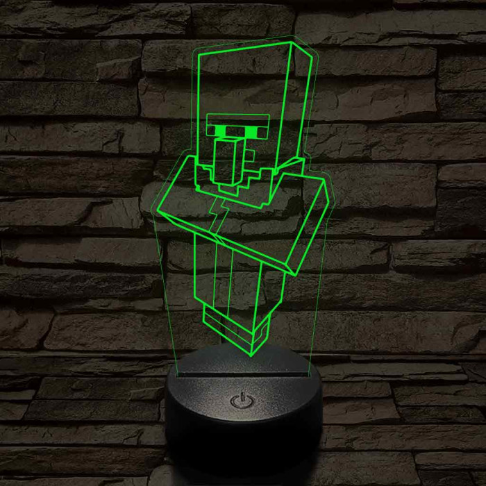 Minecraft Falusi 7 színű 3D led lámpa