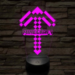 Minecraft pickaxe 7 színű 3D led lámpa
