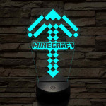 Minecraft pickaxe 7 színű 3D led lámpa