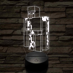 Minecraft Vasgólem 7 színű 3D led lámpa