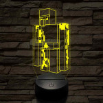 Minecraft Vasgólem 7 színű 3D led lámpa