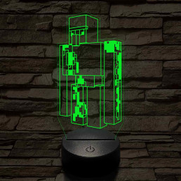 Minecraft Vasgólem 7 színű 3D led lámpa