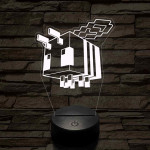 Minecraft méhecske 7 színű 3D led lámpa