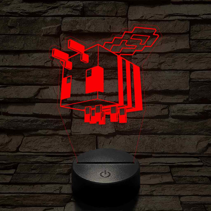 Minecraft méhecske 7 színű 3D led lámpa