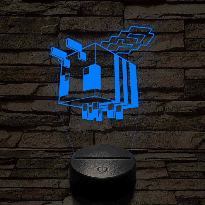Minecraft méhecske 7 színű 3D led lámpa