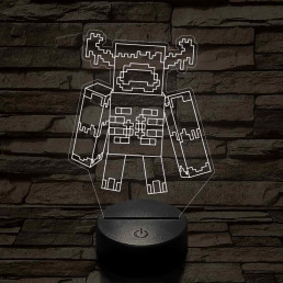 Minecraft Warden 7 színű 3D led lámpa