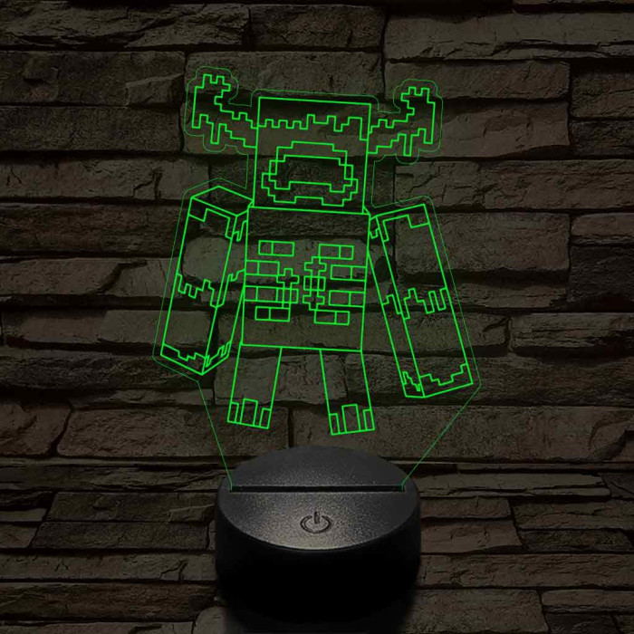 Minecraft Warden 7 színű 3D led lámpa