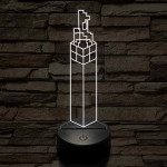 Minecraft fáklya – 7 színű, színváltós 3D LED lámpa
